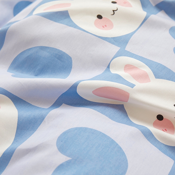 91家纺网 家纺一手货源 找家纺 钰伶 2025新款全棉13372印花纯棉床单床笠款四件套 兔宝宝