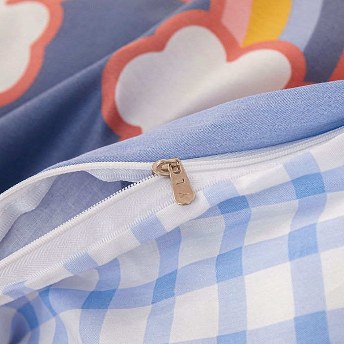 91家纺网 家纺一手货源 找家纺 钰伶 2025新款全棉13372印花纯棉床单床笠款四件套 幸运彩虹