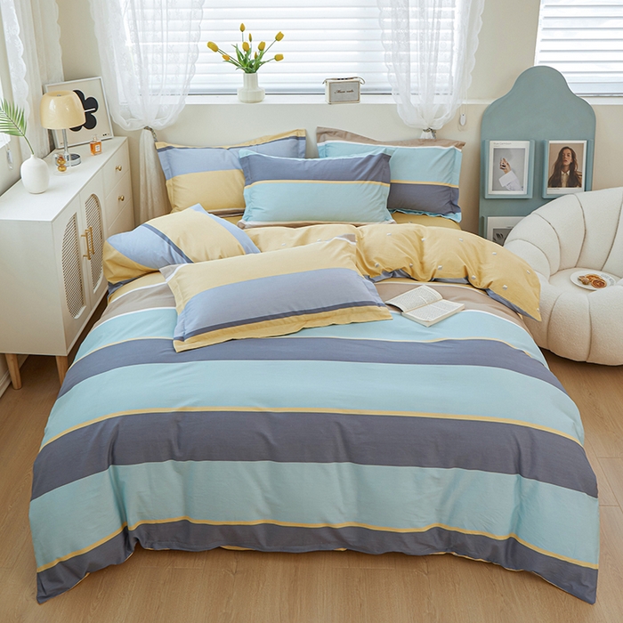 91家纺网 家纺一手货源 找家纺 钰伶 2025新款全棉13372印花纯棉床单床笠款四件套 佩里亚