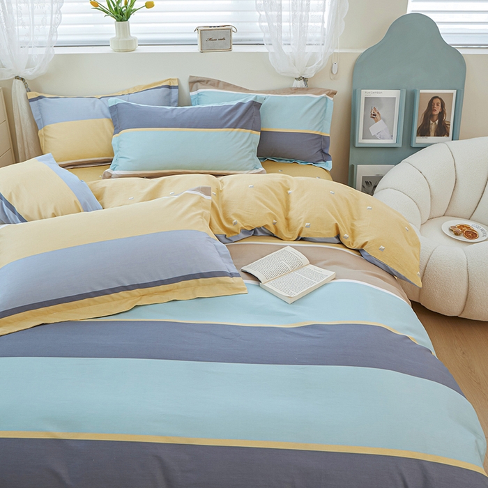 91家纺网 家纺一手货源 找家纺 钰伶 2025新款全棉13372印花纯棉床单床笠款四件套 佩里亚