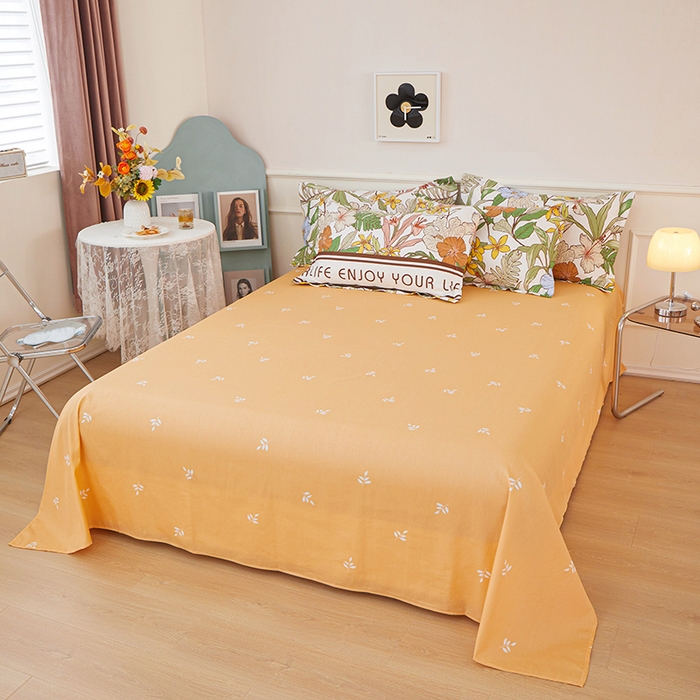 91家纺网 家纺一手货源 找家纺 钰伶 2025新款全棉13372印花纯棉床单床笠款四件套 热带雨林