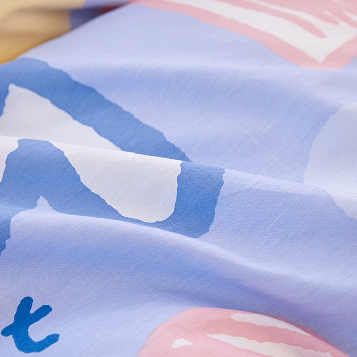 91家纺网 家纺一手货源 找家纺 钰伶 2025新款全棉13372印花纯棉床单床笠款四件套 恋心-紫