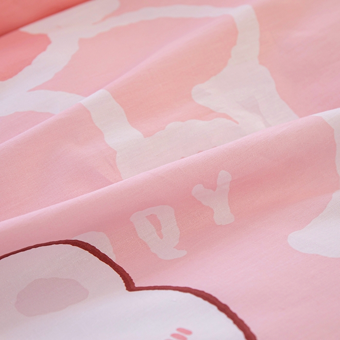 91家纺网 家纺一手货源 找家纺 钰伶 2025新款全棉13372印花纯棉床单床笠款四件套 萌小熊