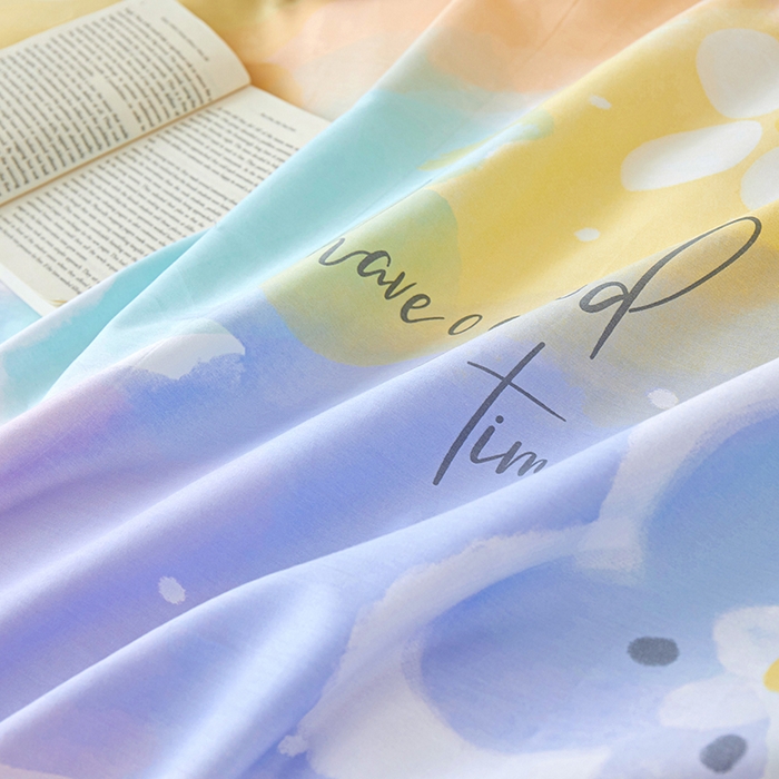 91家纺网 家纺一手货源 找家纺 钰伶 2025新款全棉13372印花纯棉床单床笠款四件套 美好时光