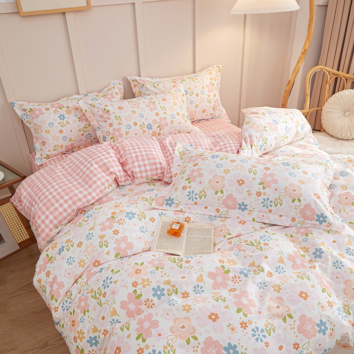 91家纺网 家纺一手货源 找家纺 钰伶 2025新款全棉13372印花纯棉床单床笠款四件套 恋花