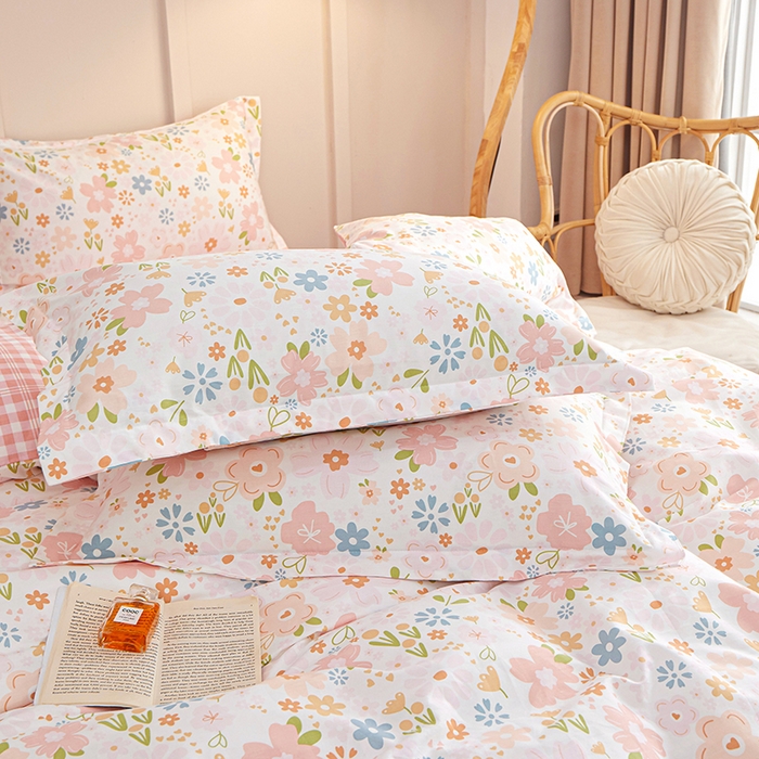 91家纺网 家纺一手货源 找家纺 钰伶 2025新款全棉13372印花纯棉床单床笠款四件套 恋花