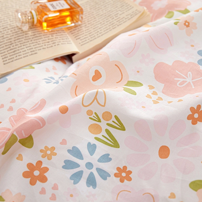 91家纺网 家纺一手货源 找家纺 钰伶 2025新款全棉13372印花纯棉床单床笠款四件套 恋花