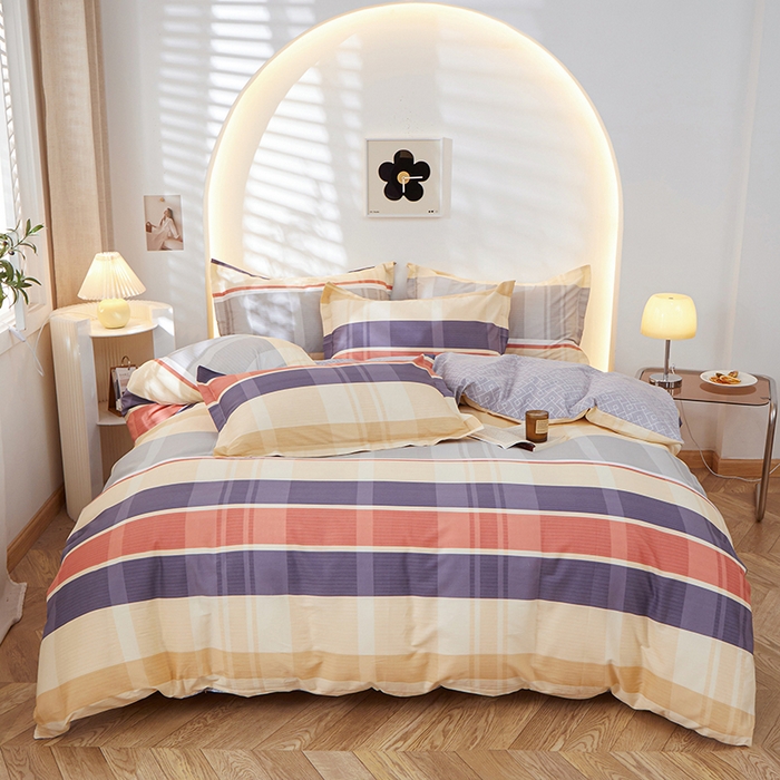 91家纺网 家纺一手货源 找家纺 钰伶 2025新款全棉13372印花纯棉床单床笠款四件套 霍尔顿