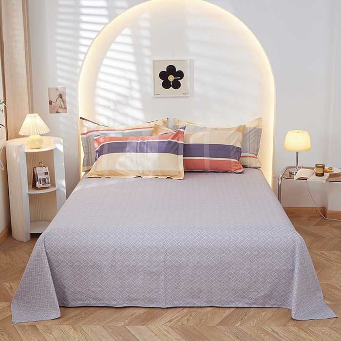 91家纺网 家纺一手货源 找家纺 钰伶 2025新款全棉13372印花纯棉床单床笠款四件套 霍尔顿