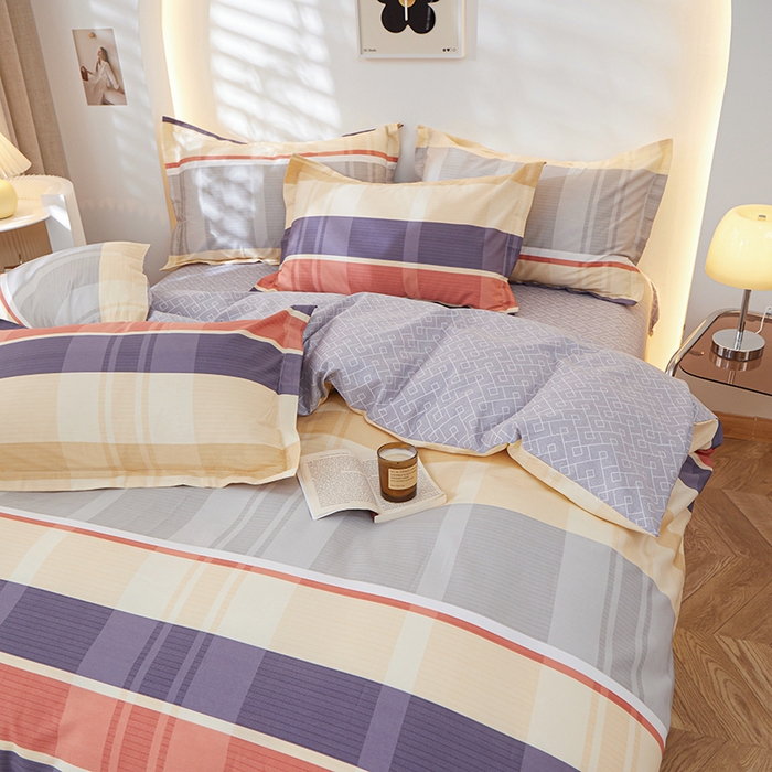 91家纺网 家纺一手货源 找家纺 钰伶 2025新款全棉13372印花纯棉床单床笠款四件套 霍尔顿