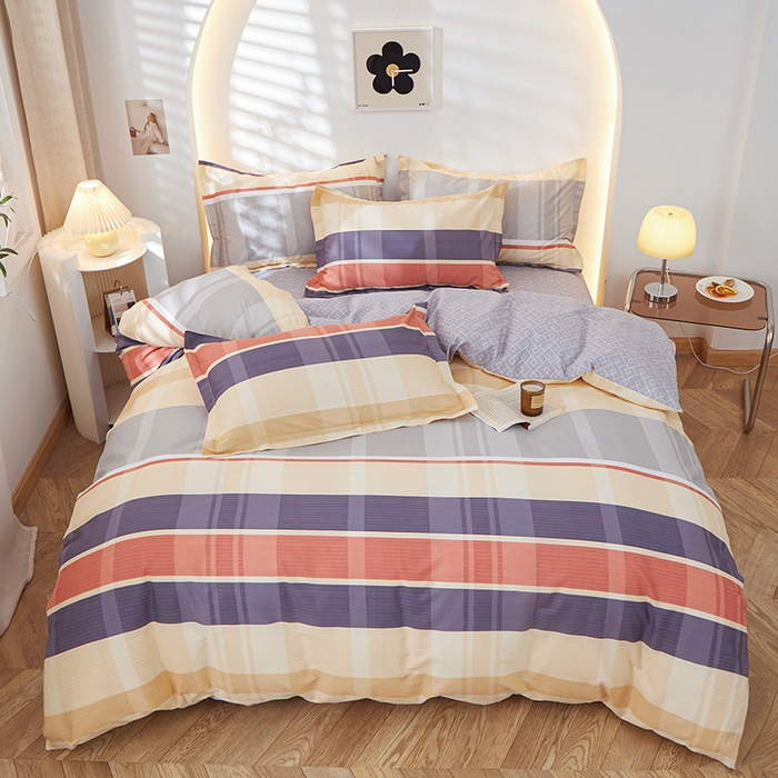 91家纺网 家纺一手货源 找家纺 钰伶 2025新款全棉13372印花纯棉床单床笠款四件套 霍尔顿