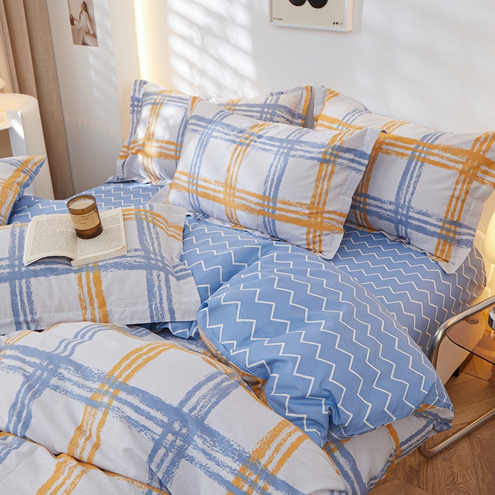 91家纺网 家纺一手货源 找家纺 钰伶 2025新款全棉13372印花纯棉床单床笠款四件套 巴罗格