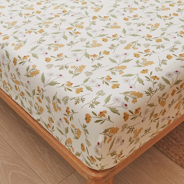 91家纺网 家纺一手货源 找家纺 梦舒羽 2025新款水洗棉麻防尘抗菌床笠全包床罩 小碎花