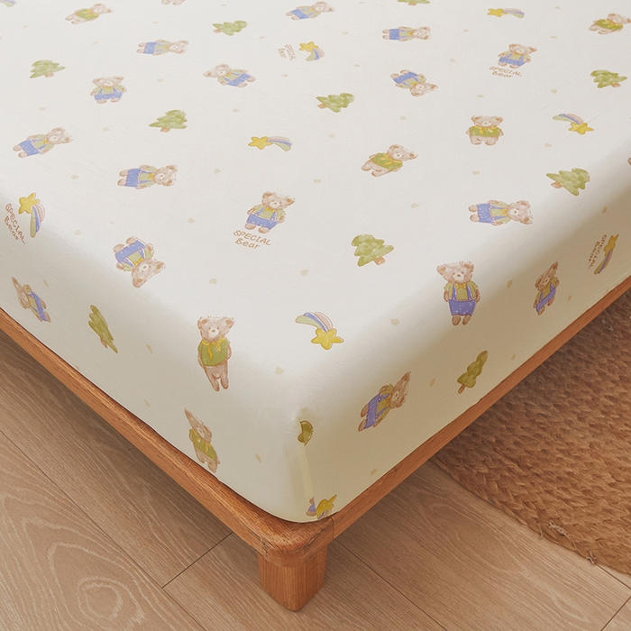 91家纺网 家纺一手货源 找家纺 梦舒羽 2025新款水洗棉麻防尘抗菌床笠全包床罩 童话乐园