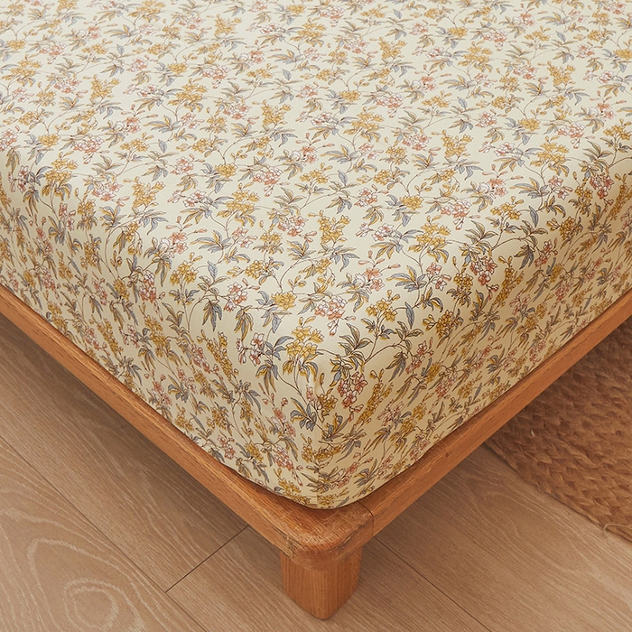 91家纺网 家纺一手货源 找家纺 梦舒羽 2025新款水洗棉麻防尘抗菌床笠全包床罩 繁花