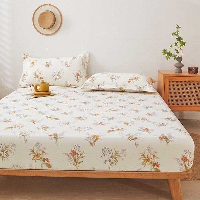 91家纺网 家纺一手货源 找家纺 梦舒羽 2025新款水洗棉麻防尘抗菌床笠全包床罩 花海