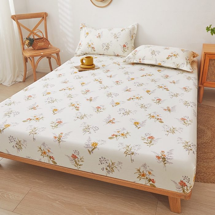 91家纺网 家纺一手货源 找家纺 梦舒羽 2025新款水洗棉麻防尘抗菌床笠全包床罩 花海