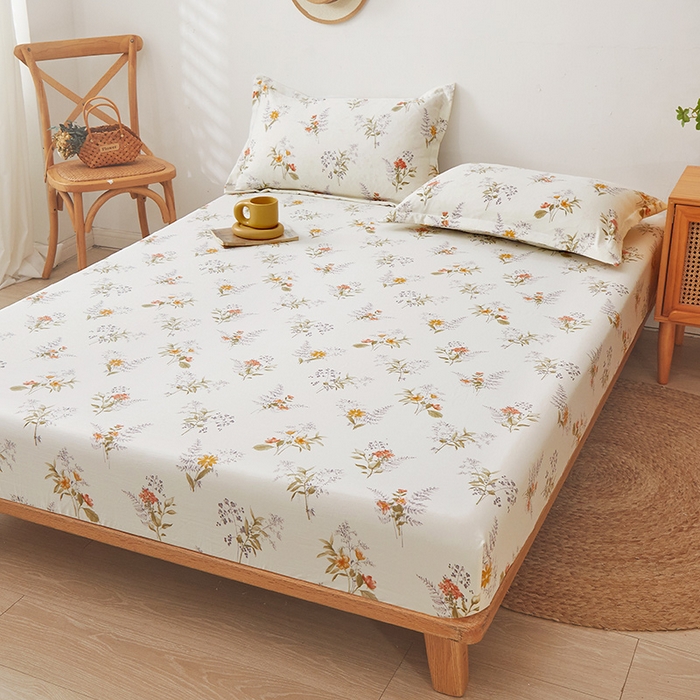 91家纺网 家纺一手货源 找家纺 梦舒羽 2025新款水洗棉麻防尘抗菌床笠全包床罩 花海