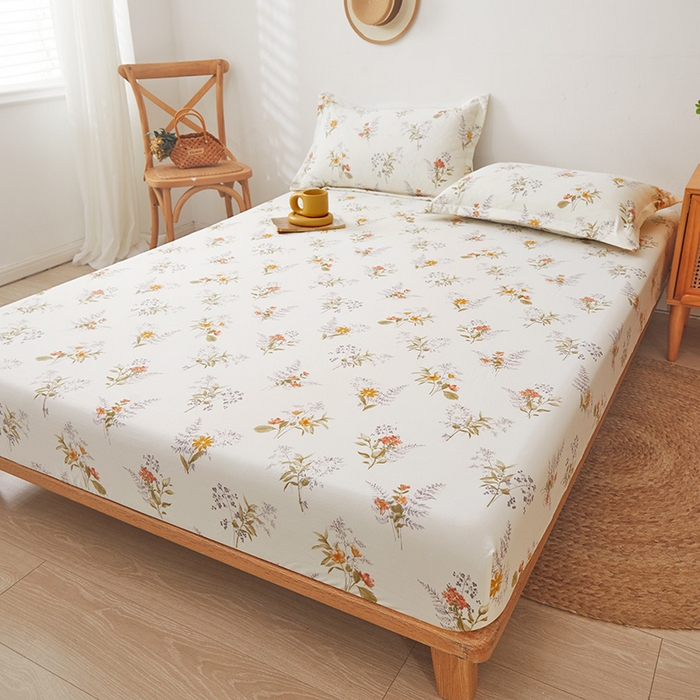 91家纺网 家纺一手货源 找家纺 梦舒羽 2025新款水洗棉麻防尘抗菌床笠全包床罩 花海