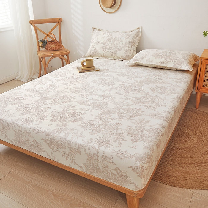 91家纺网 家纺一手货源 找家纺 梦舒羽 2025新款水洗棉麻防尘抗菌床笠全包床罩 逐风