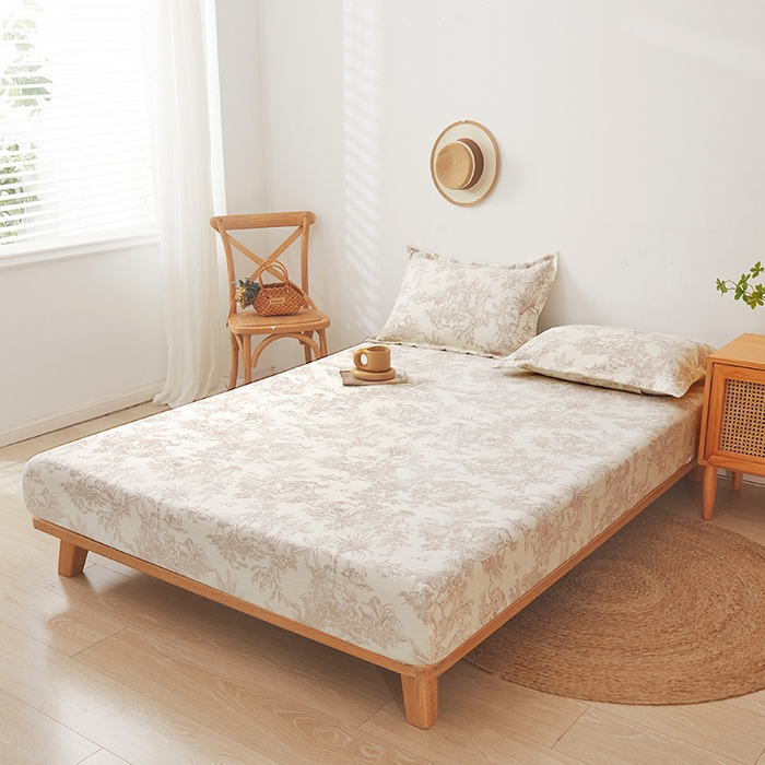 91家纺网 家纺一手货源 找家纺 梦舒羽 2025新款水洗棉麻防尘抗菌床笠全包床罩 逐风