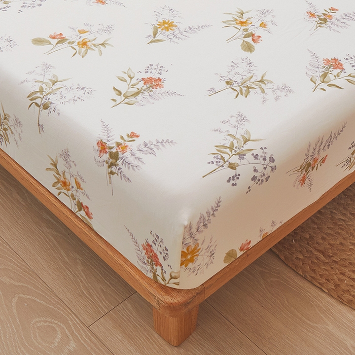 91家纺网 家纺一手货源 找家纺 梦舒羽 2025新款水洗棉麻防尘抗菌床笠全包床罩 花海