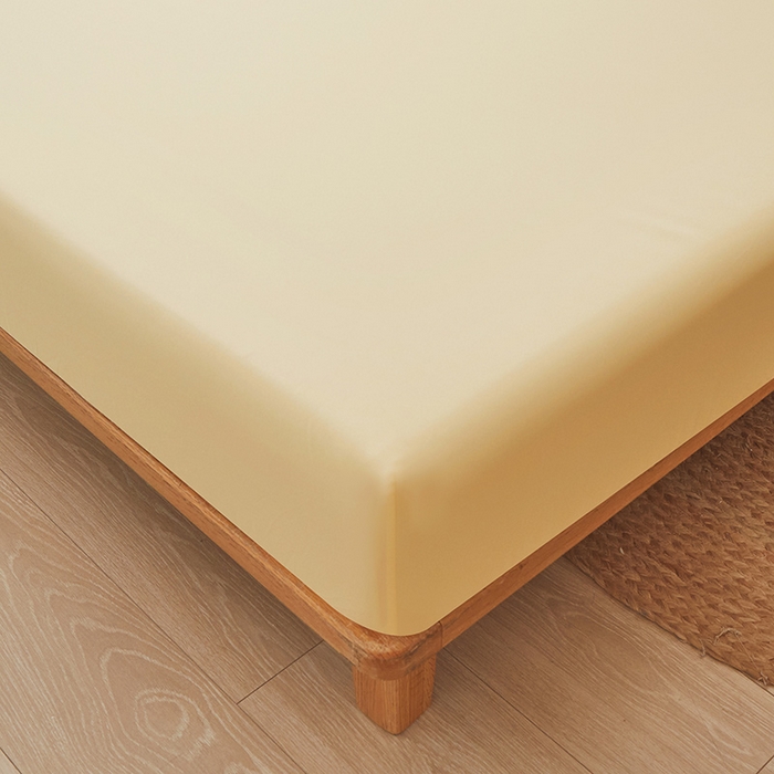 91家纺网 家纺一手货源 找家纺 梦舒羽 2025新款水洗棉麻防尘抗菌床笠全包床罩 鹅黄色