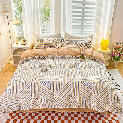 91家纺网 家纺一手货源 找家纺 乐童家纺 2024新款13372全棉爆款四件套 时光忆梦