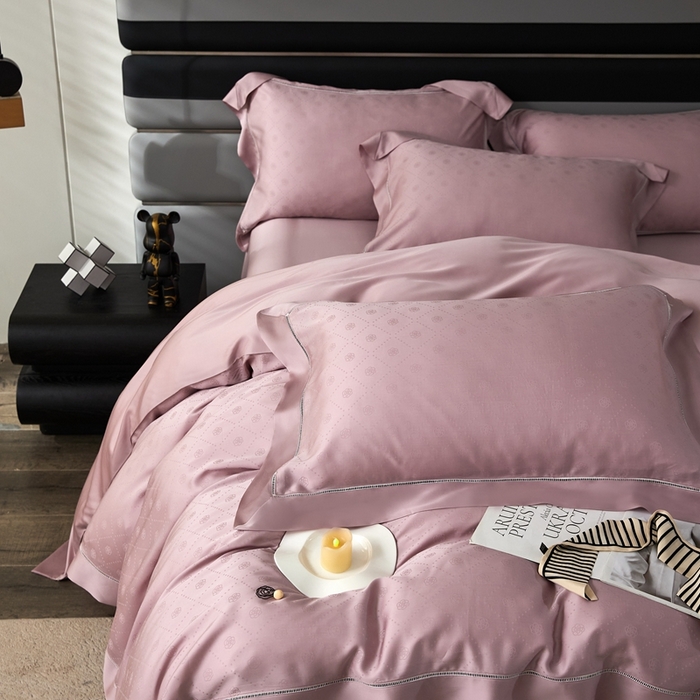 91家纺网 家纺一手货源 找家纺 安莱生活2023年新品60天丝提花镂空工艺款四件套 001花妍