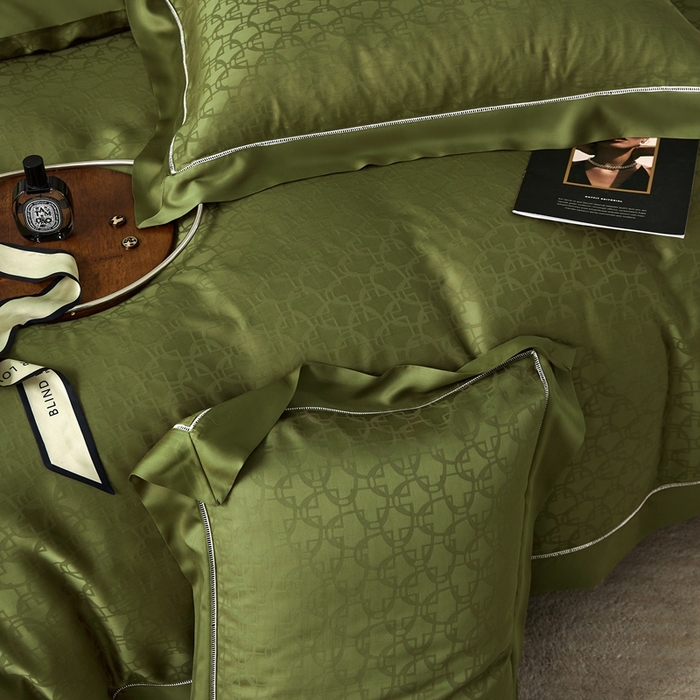 91家纺网 家纺一手货源 找家纺 安莱生活2023年新品60天丝提花镂空工艺款四件套 002叠影