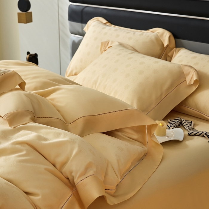 91家纺网 家纺一手货源 找家纺 安莱生活2023年新品60天丝提花镂空工艺款四件套 003华庭