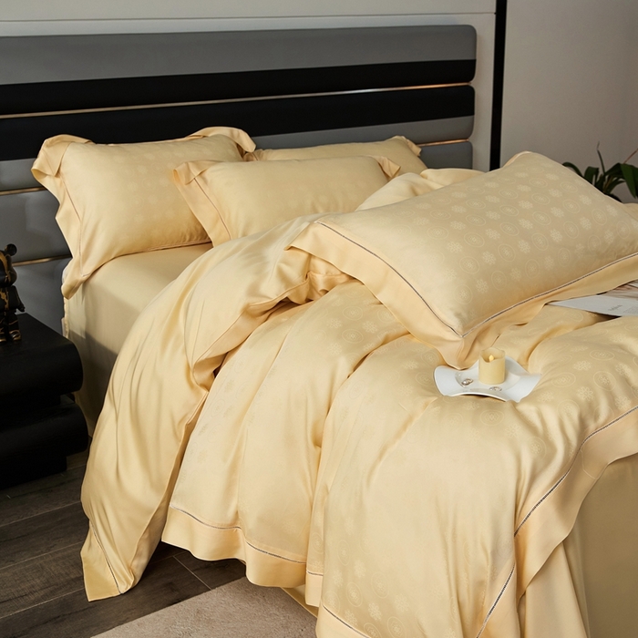 91家纺网 家纺一手货源 找家纺 安莱生活2023年新品60天丝提花镂空工艺款四件套 003华庭