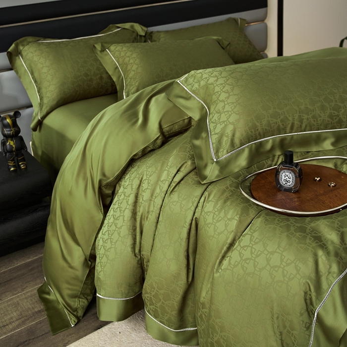 91家纺网 家纺一手货源 找家纺 安莱生活2023年新品60天丝提花镂空工艺款四件套 002叠影