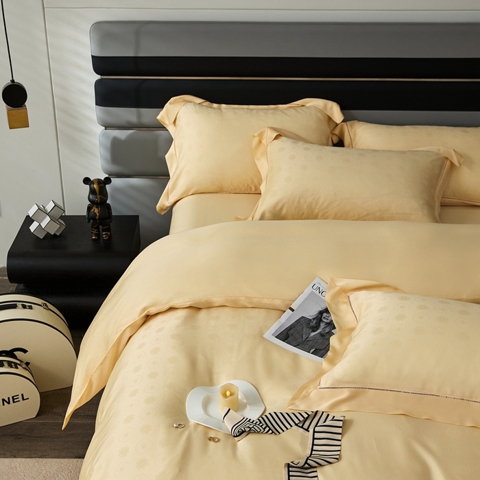 91家纺网 家纺一手货源 找家纺 安莱生活2023年新品60天丝提花镂空工艺款四件套 003华庭