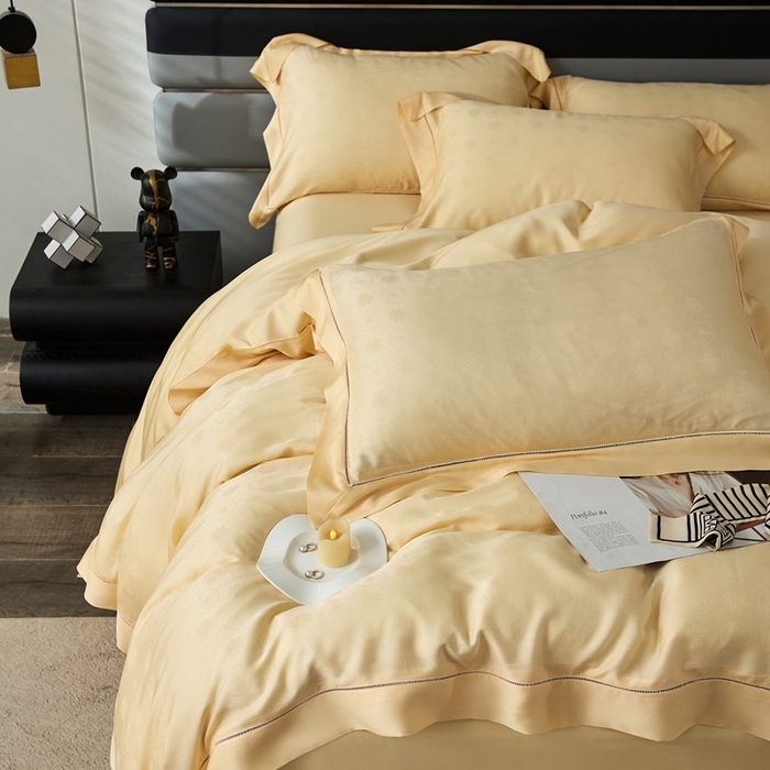 91家纺网 家纺一手货源 找家纺 安莱生活2023年新品60天丝提花镂空工艺款四件套 003华庭