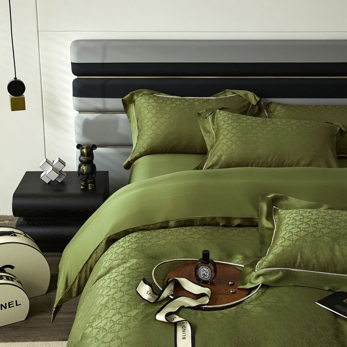 91家纺网 家纺一手货源 找家纺 安莱生活2023年新品60天丝提花镂空工艺款四件套 002叠影