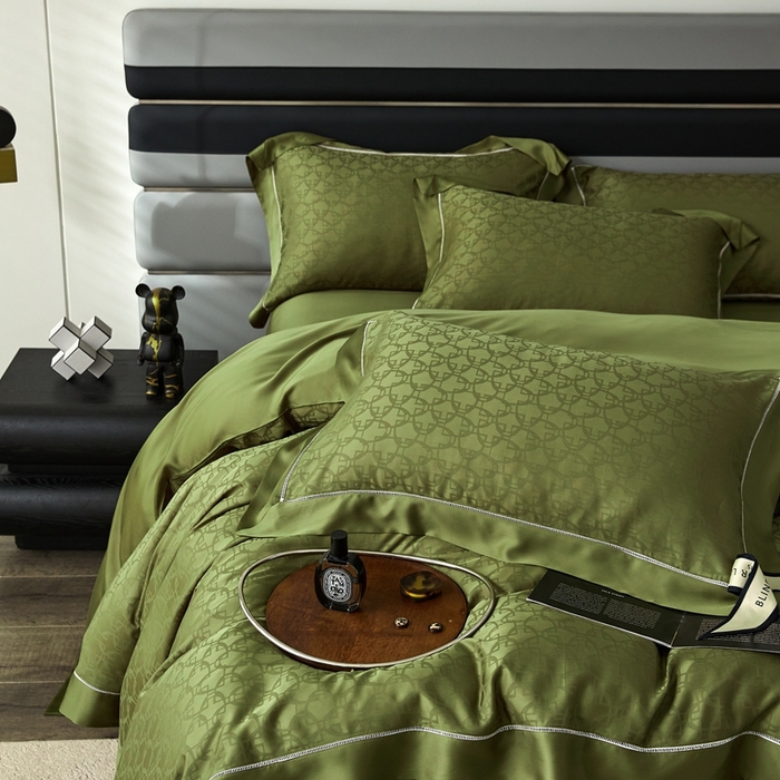 91家纺网 家纺一手货源 找家纺 安莱生活2023年新品60天丝提花镂空工艺款四件套 002叠影