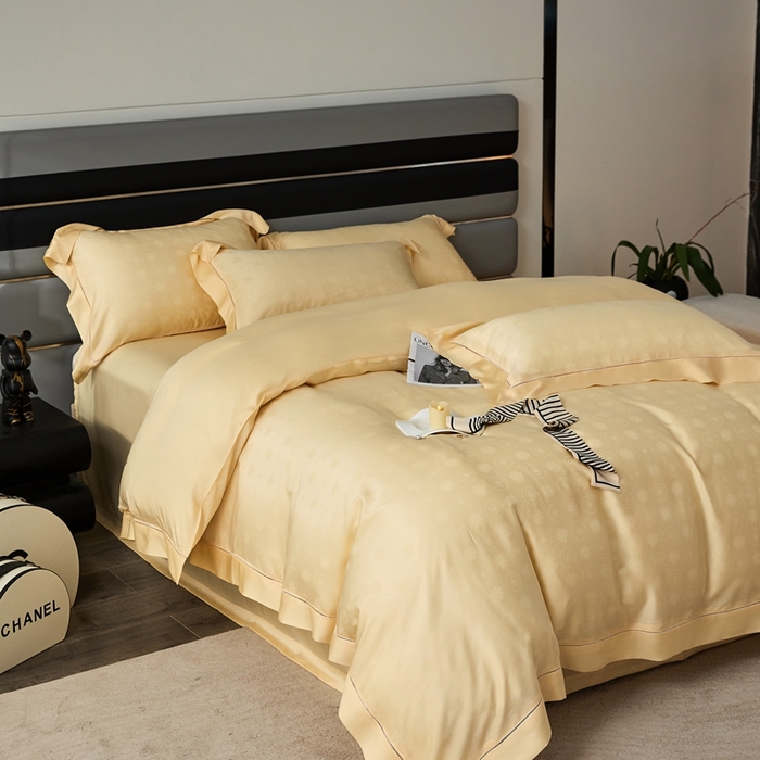 91家纺网 家纺一手货源 找家纺 安莱生活2023年新品60天丝提花镂空工艺款四件套 003华庭