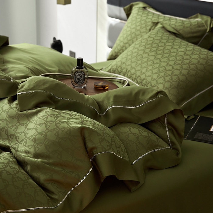 91家纺网 家纺一手货源 找家纺 安莱生活2023年新品60天丝提花镂空工艺款四件套 002叠影