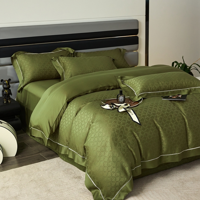 91家纺网 家纺一手货源 找家纺 安莱生活2023年新品60天丝提花镂空工艺款四件套 002叠影