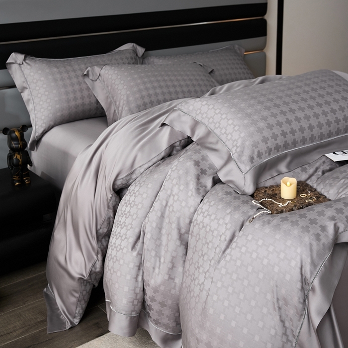 91家纺网 家纺一手货源 找家纺 安莱生活2023年新品60天丝提花镂空工艺款四件套 004格朗