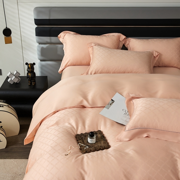 91家纺网 家纺一手货源 找家纺 安莱生活2023年新品60天丝提花镂空工艺款四件套 005幽静