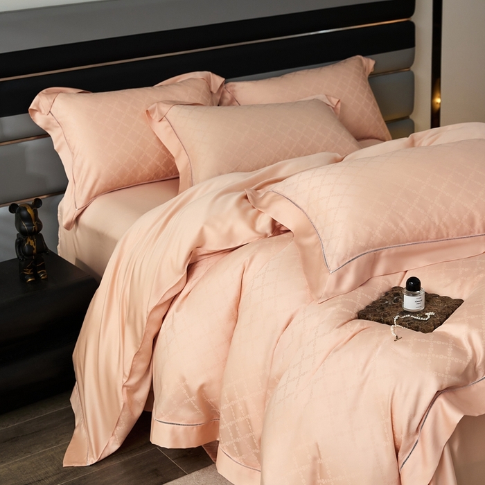 91家纺网 家纺一手货源 找家纺 安莱生活2023年新品60天丝提花镂空工艺款四件套 005幽静