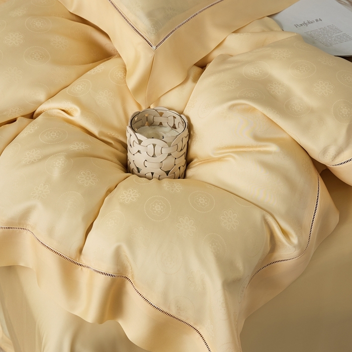 91家纺网 家纺一手货源 找家纺 安莱生活2023年新品60天丝提花镂空工艺款四件套 003华庭