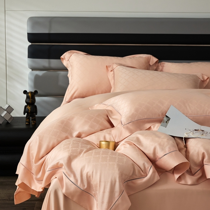 91家纺网 家纺一手货源 找家纺 安莱生活2023年新品60天丝提花镂空工艺款四件套 005幽静