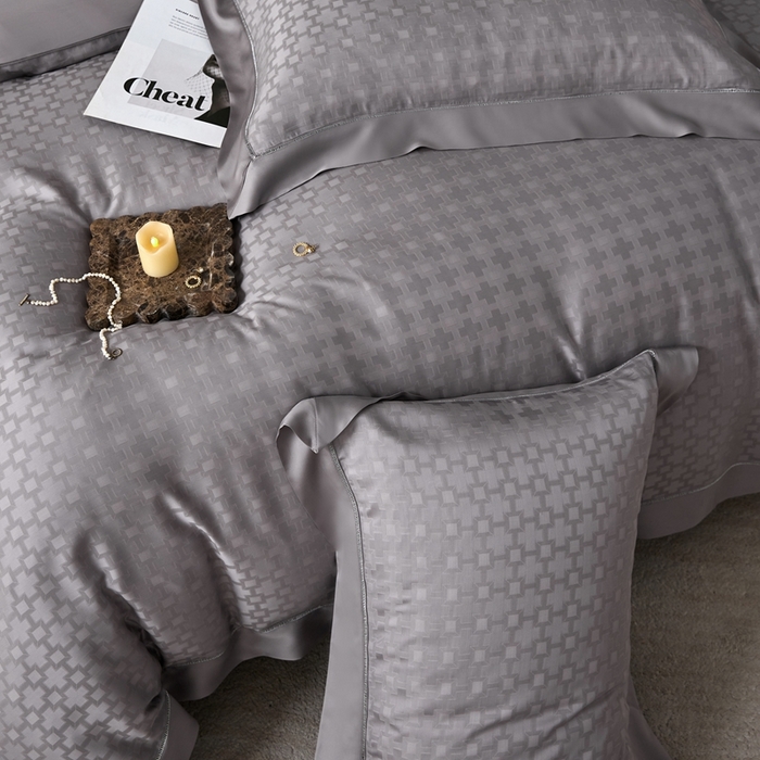 91家纺网 家纺一手货源 找家纺 安莱生活2023年新品60天丝提花镂空工艺款四件套 004格朗