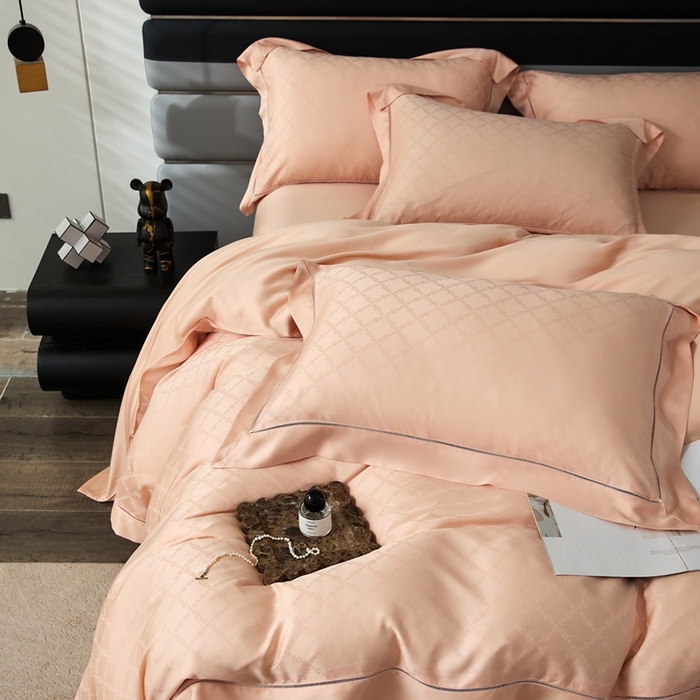 91家纺网 家纺一手货源 找家纺 安莱生活2023年新品60天丝提花镂空工艺款四件套 005幽静