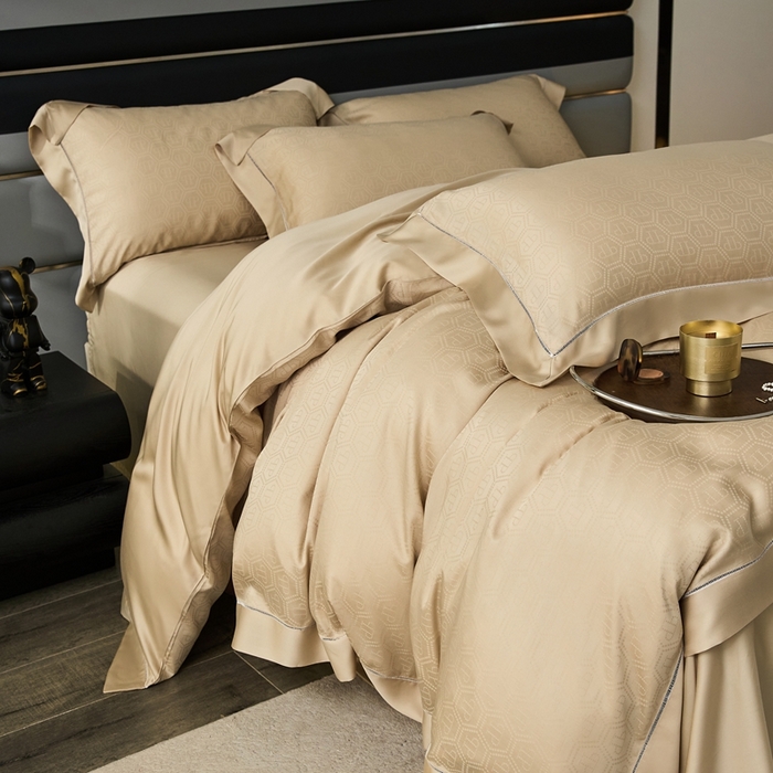 91家纺网 家纺一手货源 找家纺 安莱生活2023年新品60天丝提花镂空工艺款四件套 006尊会