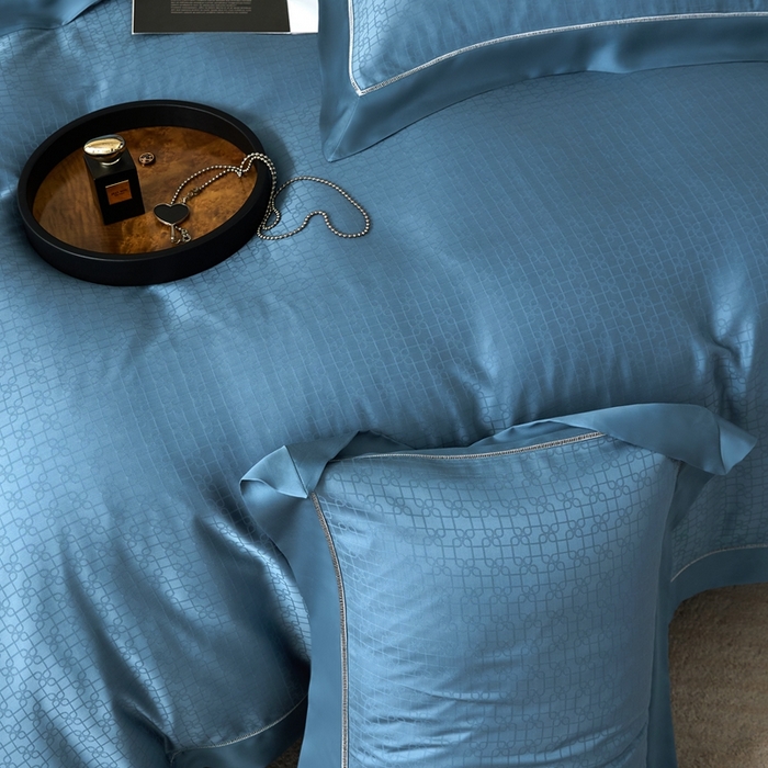 91家纺网 家纺一手货源 找家纺 安莱生活2023年新品60天丝提花镂空工艺款四件套 007典雅