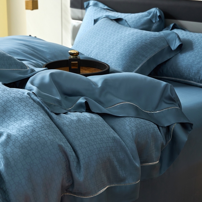 91家纺网 家纺一手货源 找家纺 安莱生活2023年新品60天丝提花镂空工艺款四件套 007典雅